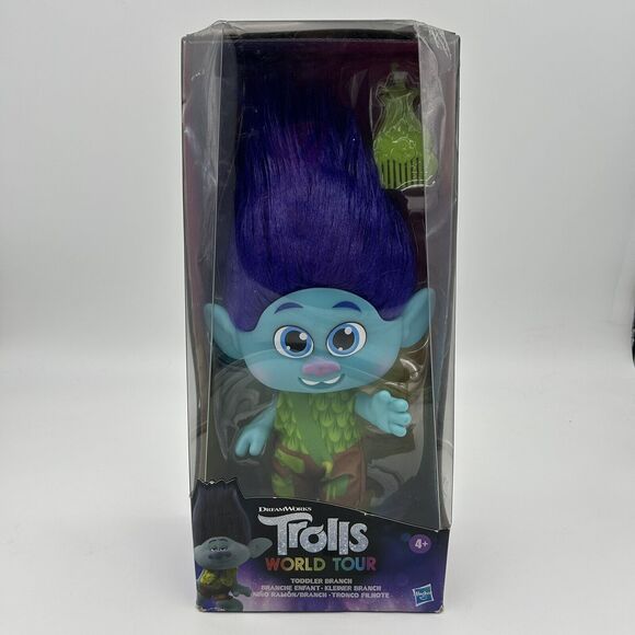 DreamWorks Blue Trolls World Tour Toddler Branch Doll w/ Come NEW